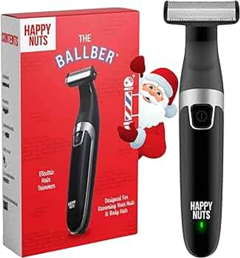 HAPPY NUTS The Ballber™ Electric Body Hair Trimmer for Men - Mens Body Groomer Kit for Privates - Waterproof Shaver for Hard to Reach Areas