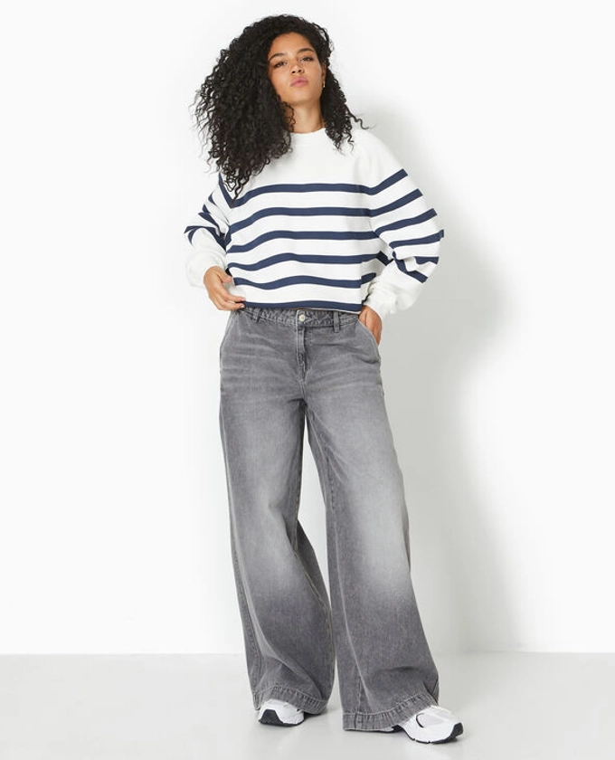 Jean baggy loose taille regular - Blanc