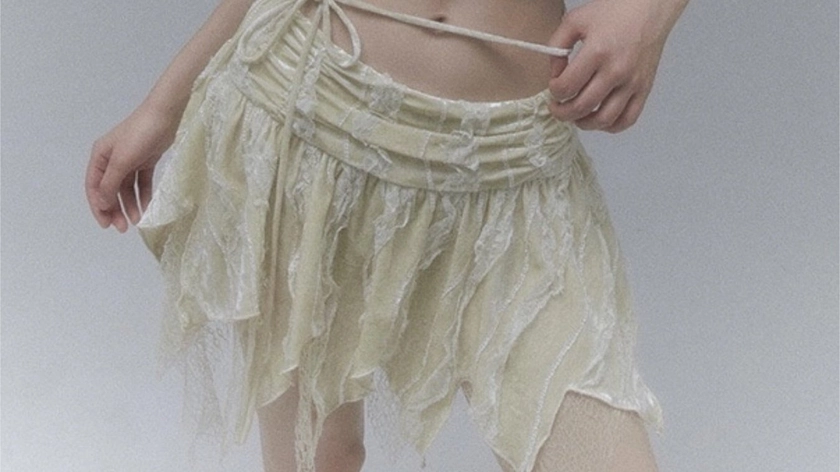 NO ROMANCE Velvet Ruffles Skirt — Splash Splash