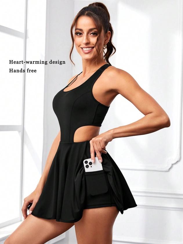Daily&Casual Women's Athletic Dress With Pockets For Running, Tennis, Badminton, Fitness