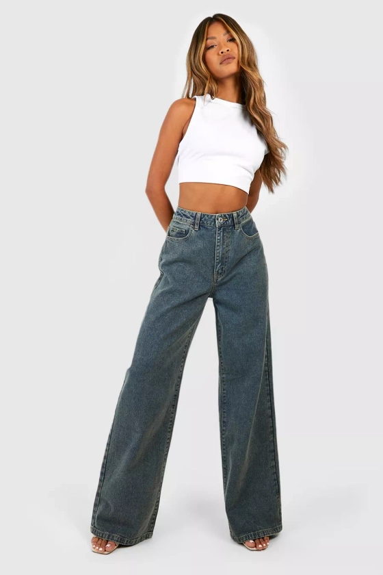 Basics High Waisted Wide Leg Jeans