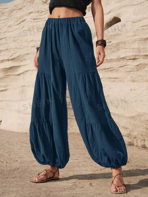 SHEIN BohoFeels Women's Summer Vacation Style Long Pants | SHEIN USA