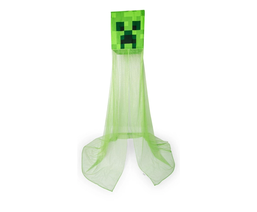 Minecraft Green Creeper Kids Bed Canopy, Hanging Curtain Netting