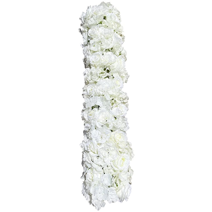 1 m - Fleurs en soie blanches - 100 x 15 x 25 cm - Décoration de fête de mariage - 1 m