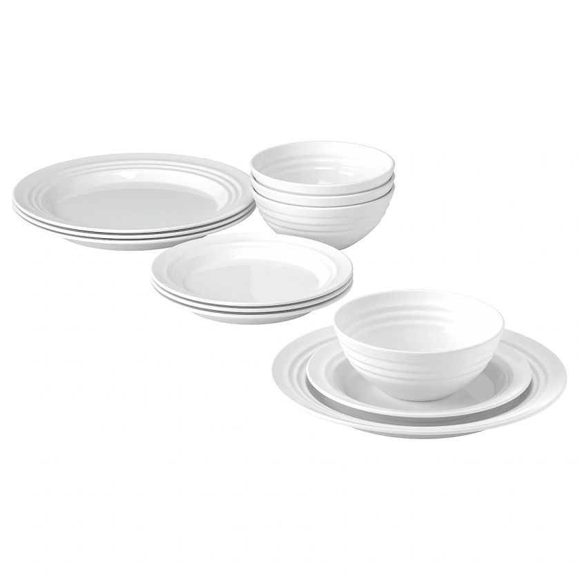 FAVORISERA 12 piece dinnerware set, white - IKEA