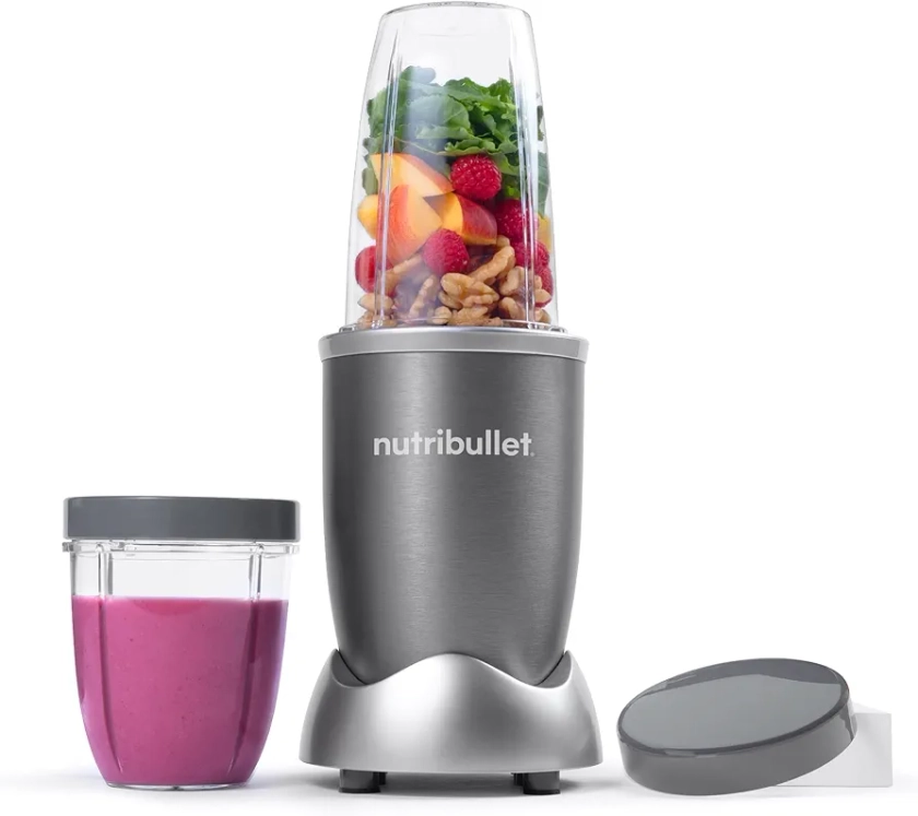 nutribullet Original 600 con 3 accesorios, Batidora personal, Batidora para hacer Smoothies, Batidora multifuncional, 600 W de potencia, NB606DG