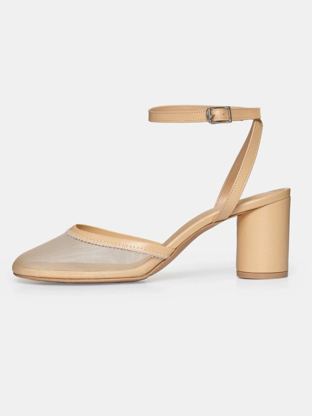 Noa Mesh Toe Sandals, Camel