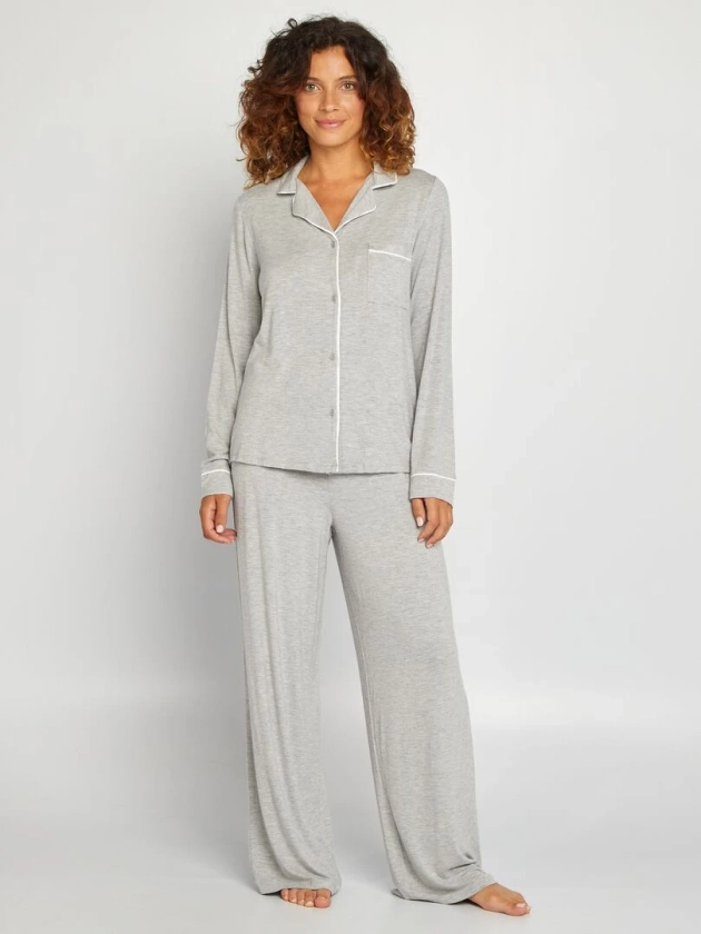 Pyjama chemise + pantalon en jersey - 2 pièces