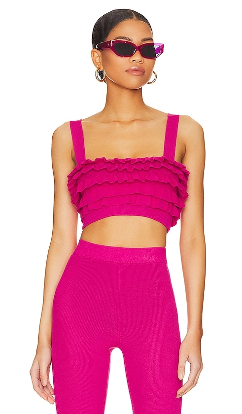 Razi Ruffle Knit Crop Top