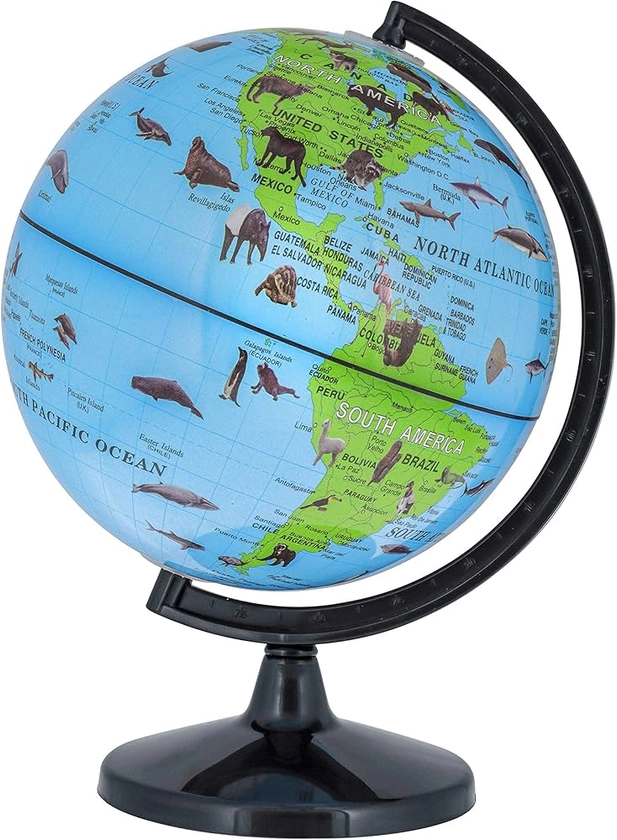 5.6 Inch (14.2cm) Animals of the World Wildlife Desktop World Earth Globe : Amazon.co.uk: Stationery & Office Supplies