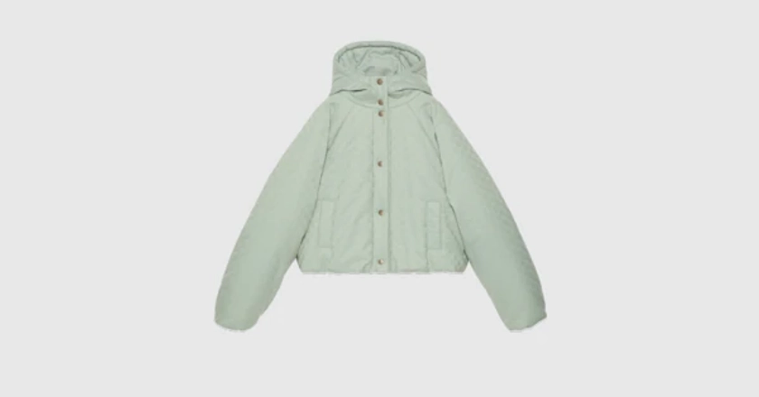 Gucci GG canvas hooded bomber jacket