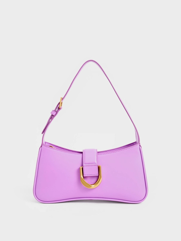 Gabine Curved Shoulder Bag - Violet
