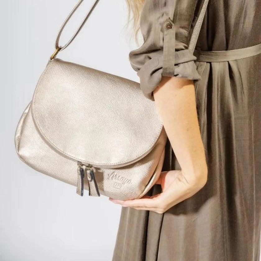 Sac en cuir vegan besace résistant - Plusieurs coloris