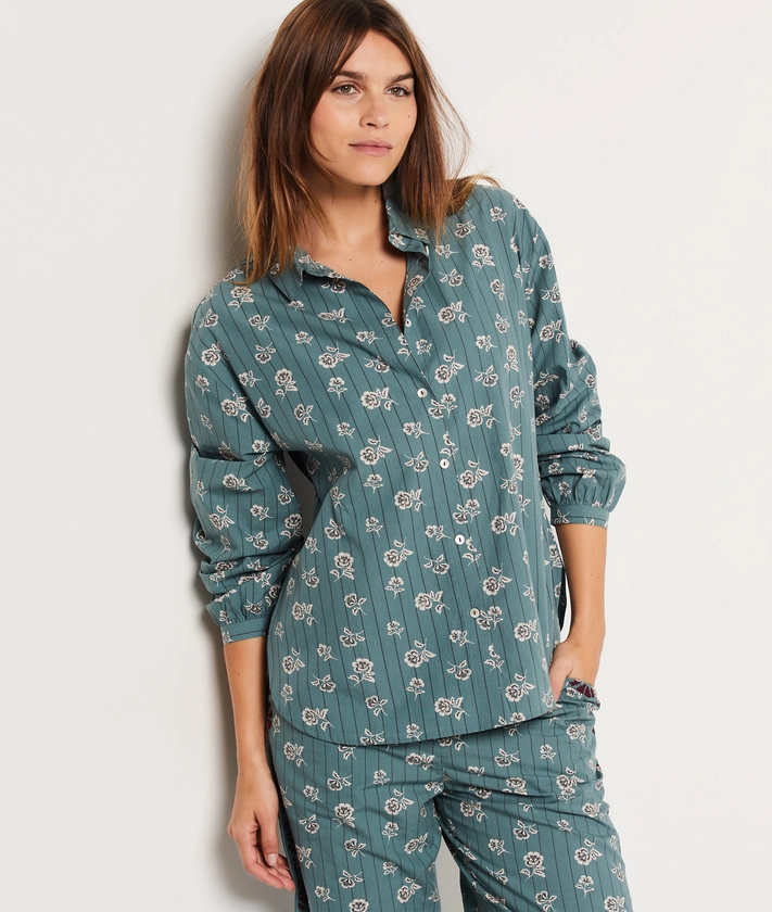 Chemise de pyjama imprimée fleuri