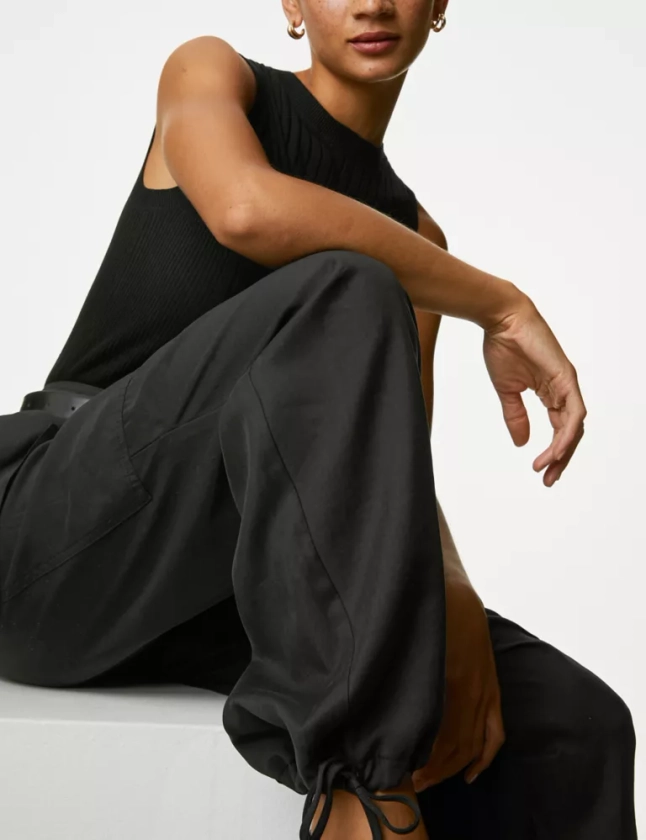 Modal Rich Cargo Wide Leg Trousers | M&S Collection | M&S