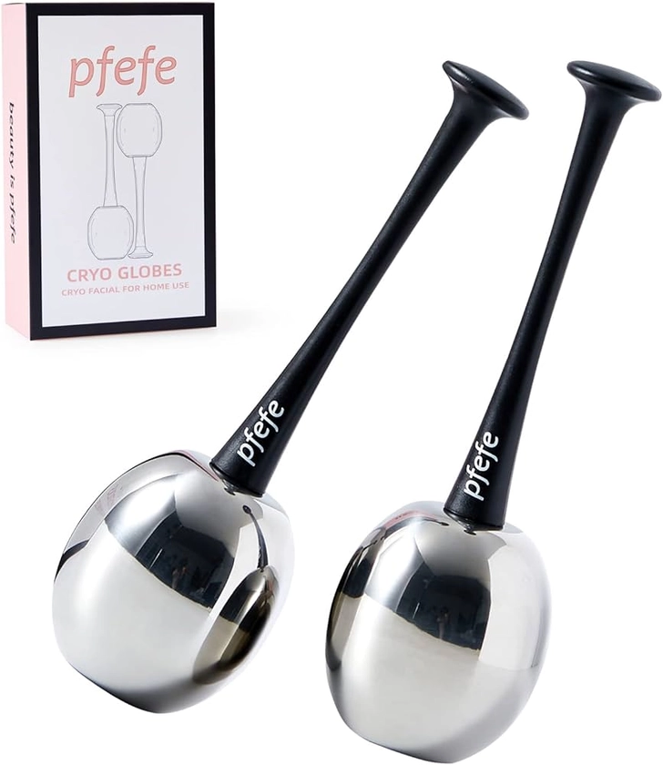 Pfefe Ice Globes Facial Skin Care Tools for Women Face & Eyes, Stainless Steel Cryo Sticks Face Roller for Girls Ladies, Cooling Spa Globes with Storage Case : Amazon.co.uk: Beauty