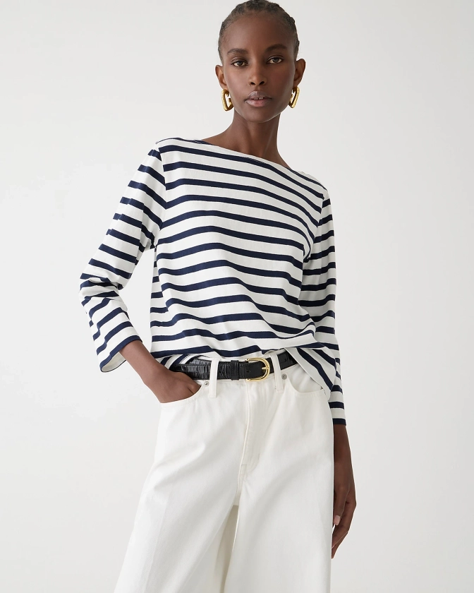 Classic mariner cloth boatneck T-shirt in stripe