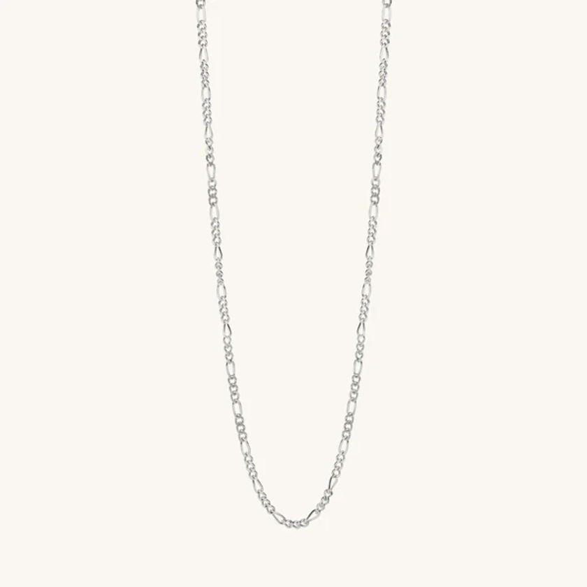 Figaro Chain Necklace Sterling Silver 14" Figaro Chain (Choker)