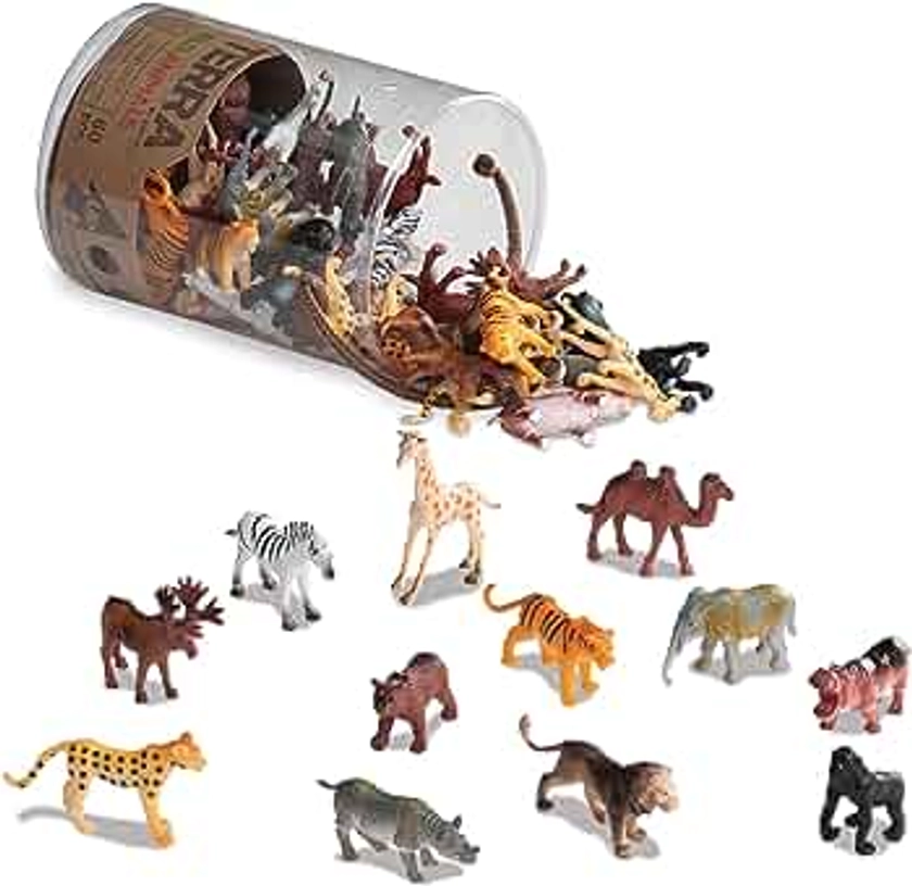 Terra by Battat – Les Animaux Sauvages – Assortiment de Figurines d’Animaux – Jouets pour Enfants de 3 Ans et Plus (60 Pieces)