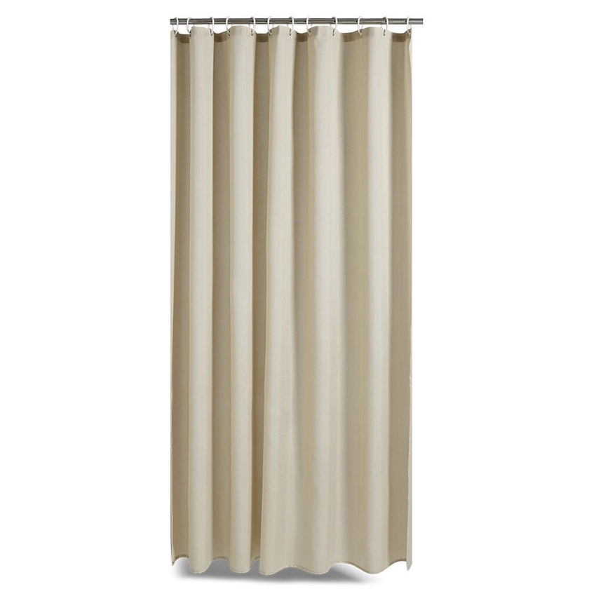 Rideau de douche effet lin 180x200cm polyester beige | GIFI