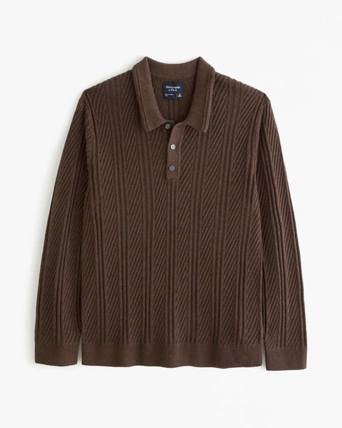 Men's Long-Sleeve 3-Button Sweater Polo | Men's Clearance | Abercrombie.com