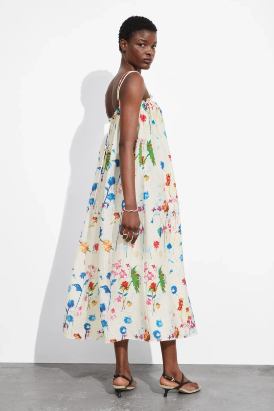 Floaty Strappy Midi Dress - Sleeveless - Midi - Floral Print - Ladies | H&M GB