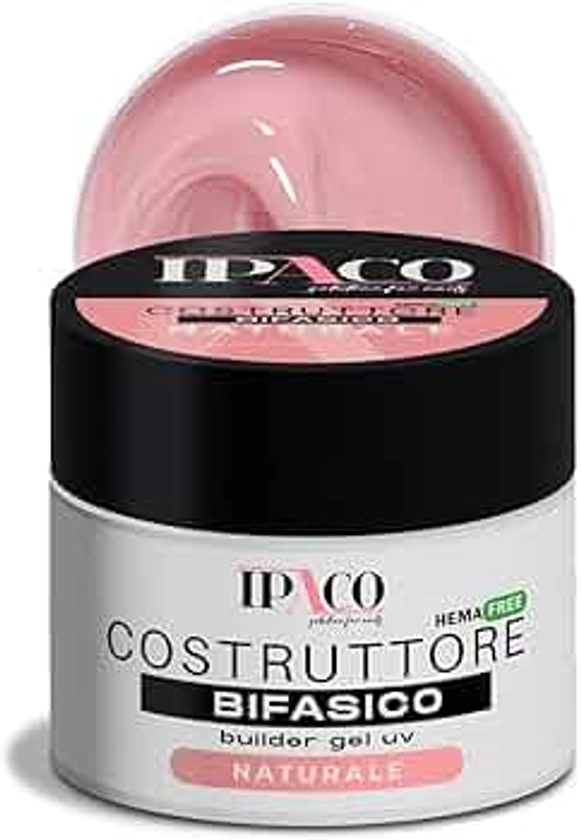 Maxi Formato 50 ml | Gel ricostruzione unghie a media densità, gel unghie, gel costruttore per unghie con dual form, bifasico. Adatto per Copertura, Refil e Allungamenti. Hema Free Colore Naturale