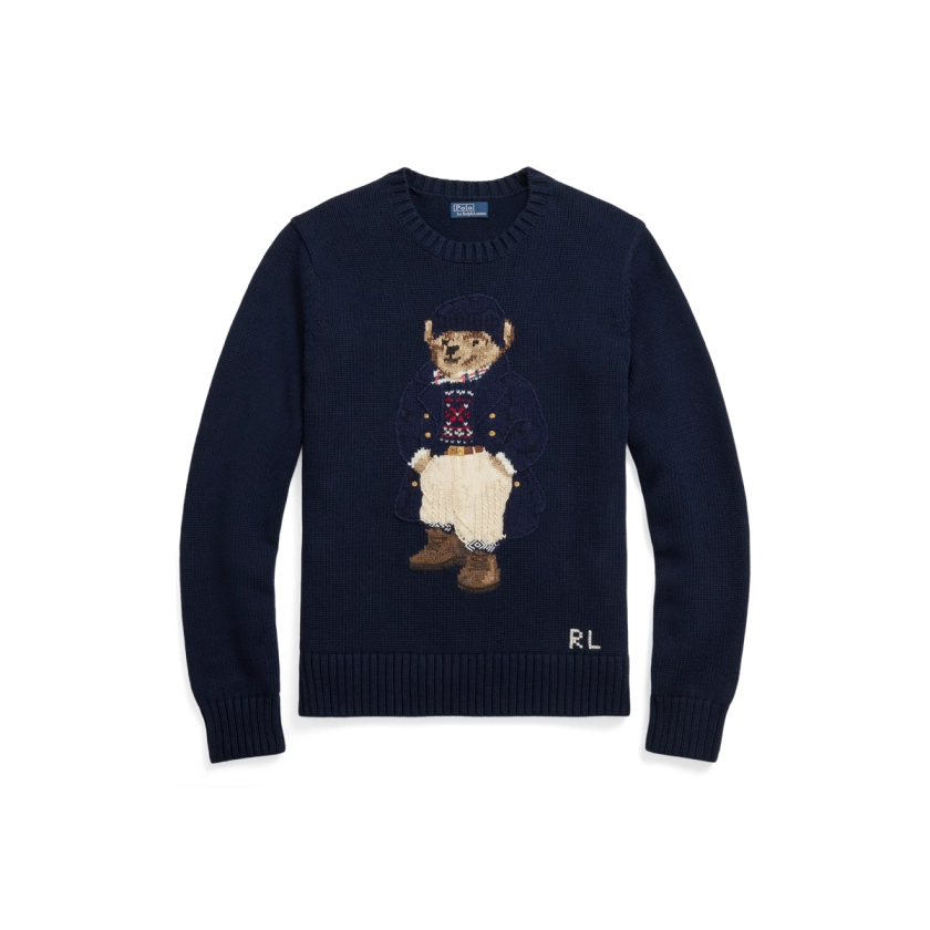 Polo Bear Cotton Crewneck Sweater