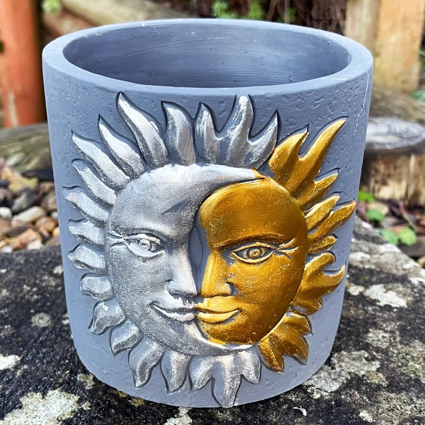 Darthome Cement Sun And Moon Planter 13x14cm