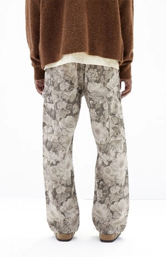 PacSun Brown Floral Baggy Carpenter Jeans | PacSun