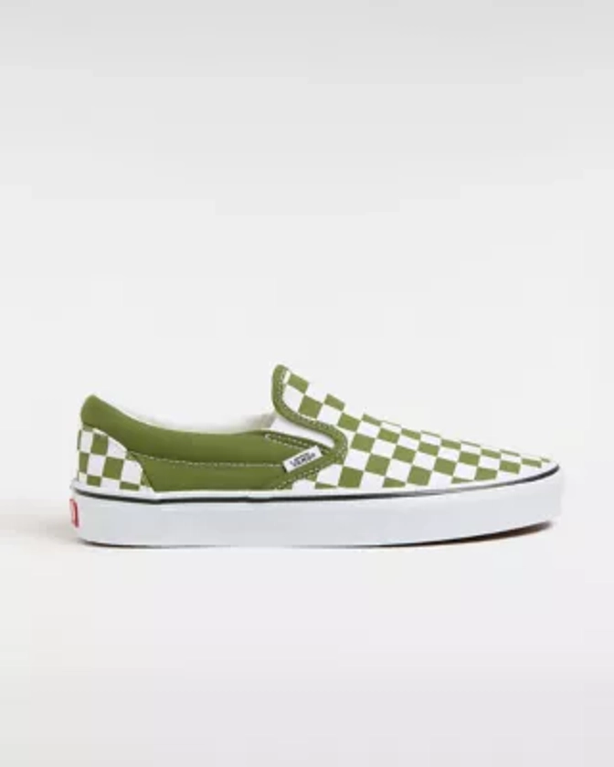 Classic Slip-On Checkerboard Shoes | Green | Vans