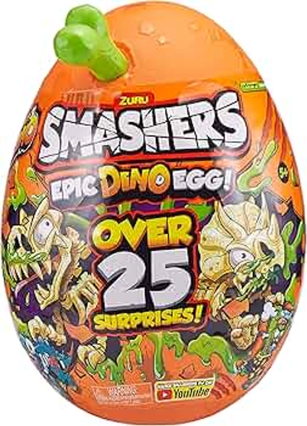 Smashers Epic Dino Egg Collectibles Brontosaurus Series 3 Dino by ZURU - with Over 25 Surprises, Slime, Fossil Toy, Ice Age Putty, Dinosaur Toys, Brontosaurus