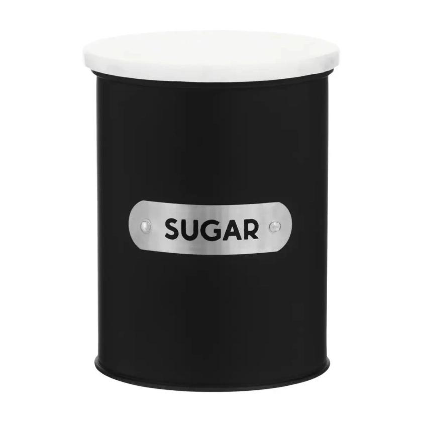 Liberty Black & White Tin Sugar Canister