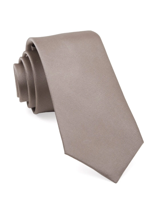 Grosgrain Solid Sandstone Tie | Silk Ties | Tie Bar
