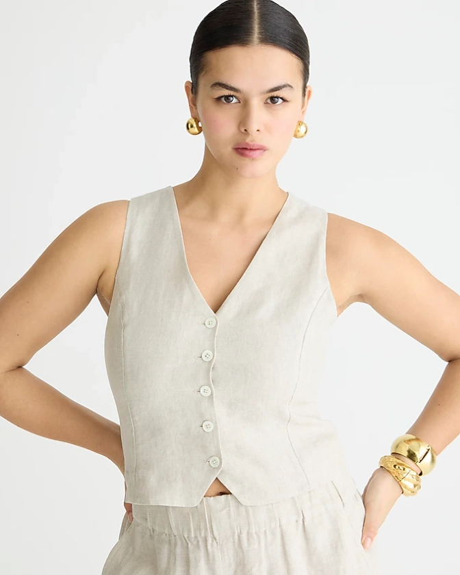 Slim-fit linen vest