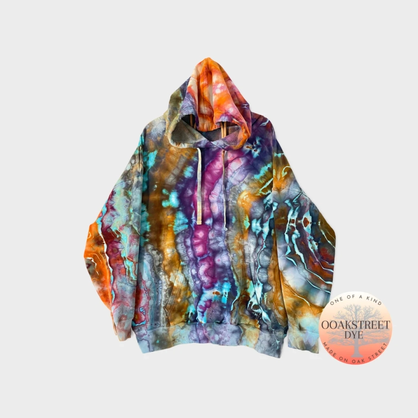 Made To Order Custom Ice Dye Hoodie, ARIZONA SKY, Tie Dye Hoodie, Geode Tie Dye Sweatshirt, Unisex Tie Dye