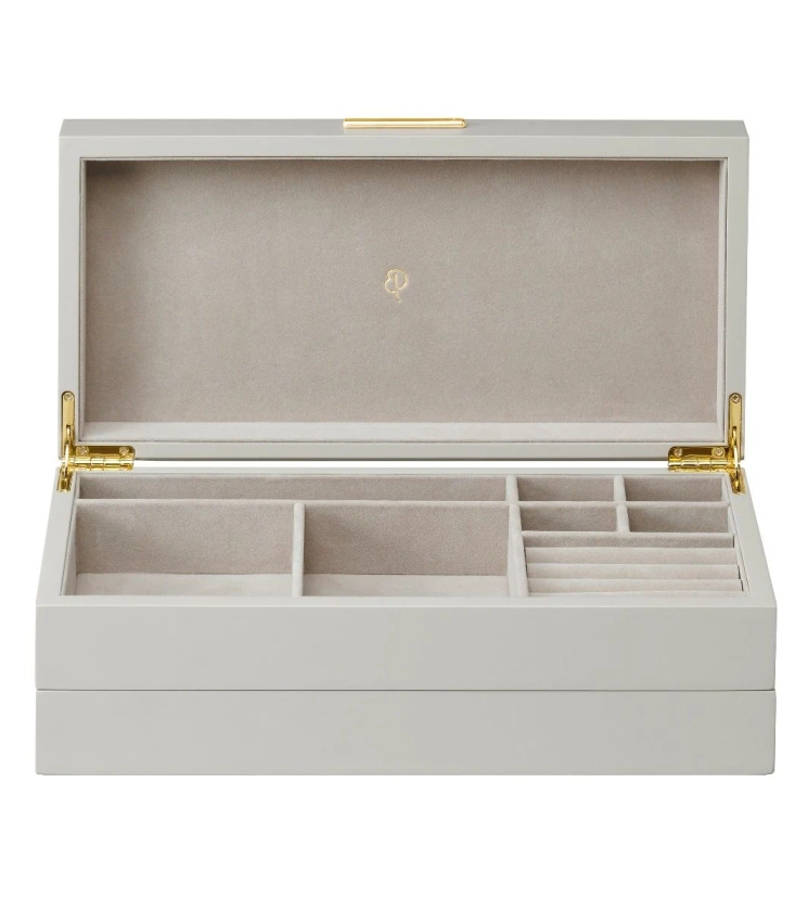 Jewellery Box L Light Clay Gold