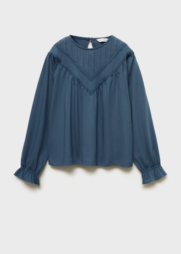 Blouse détails brodés - Enfants | MANGO France métropolitaine