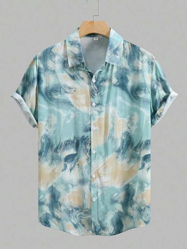 Men's All-Over Printed Short Sleeve Hawaiian Shirt