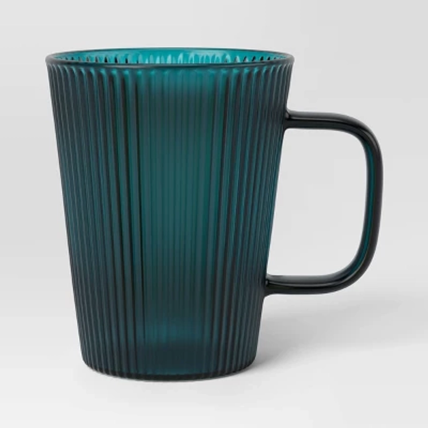 14.3oz Colored Glass Mug Teal - Threshold™