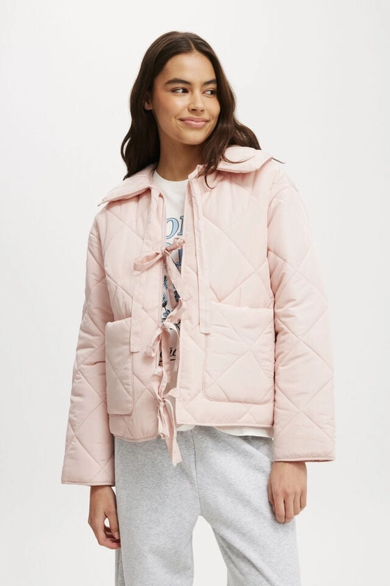 Quilted Tie Up Jacket