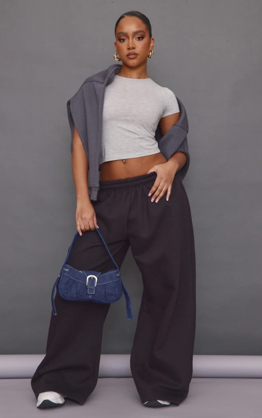 Petite Black Super Elasticated Waist Sweatpants