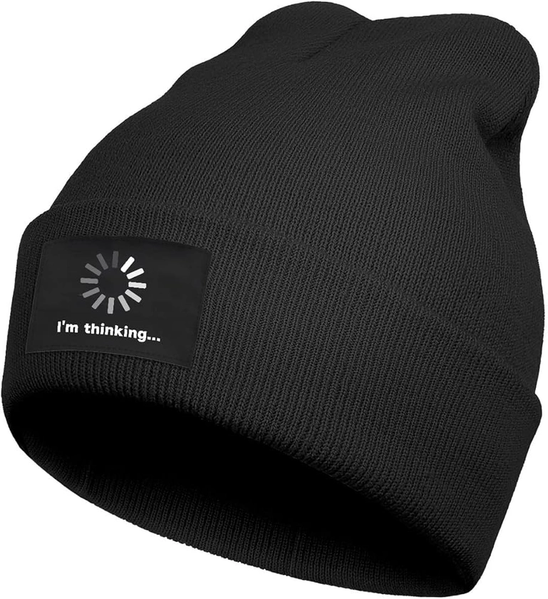 Amazon.com: Ztuhjvy I'm Thinking Beanie Funny Black Beanie Fisherman Beanie Hat for Men Women : Clothing, Shoes & Jewelry