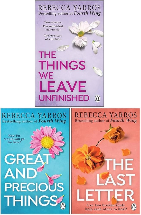 Rebecca Yarros 3 Books Collection Set (The Things We Leave Unfinished, Great and Precious Things & The Last Letter) : Rebecca Yarros: Amazon.fr: Livres