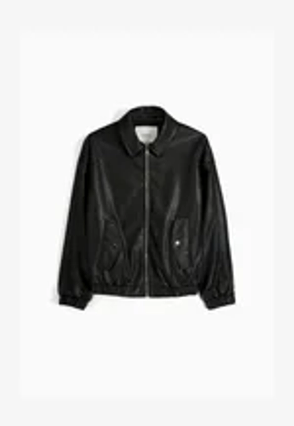 Bershka DAD FIT - Kunstlederjacke - black/schwarz - Zalando.de