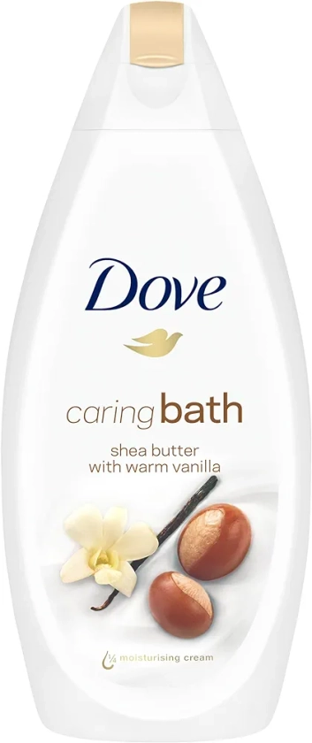 Dove Purely Pampering Shea Butter and Warm Vanilla Bath Soak with ¼ moisturising cream for an indulgent bubble bath 450 ml