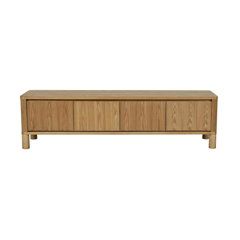 Oliver Fluted Entertainment Unit - Natural Ash