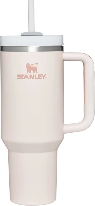 Stanley Quencher H2.0 FlowState Stainless Steel Vacuum Insulated Tumbler with Lid and Straw, Rose Quartz, 40 oz