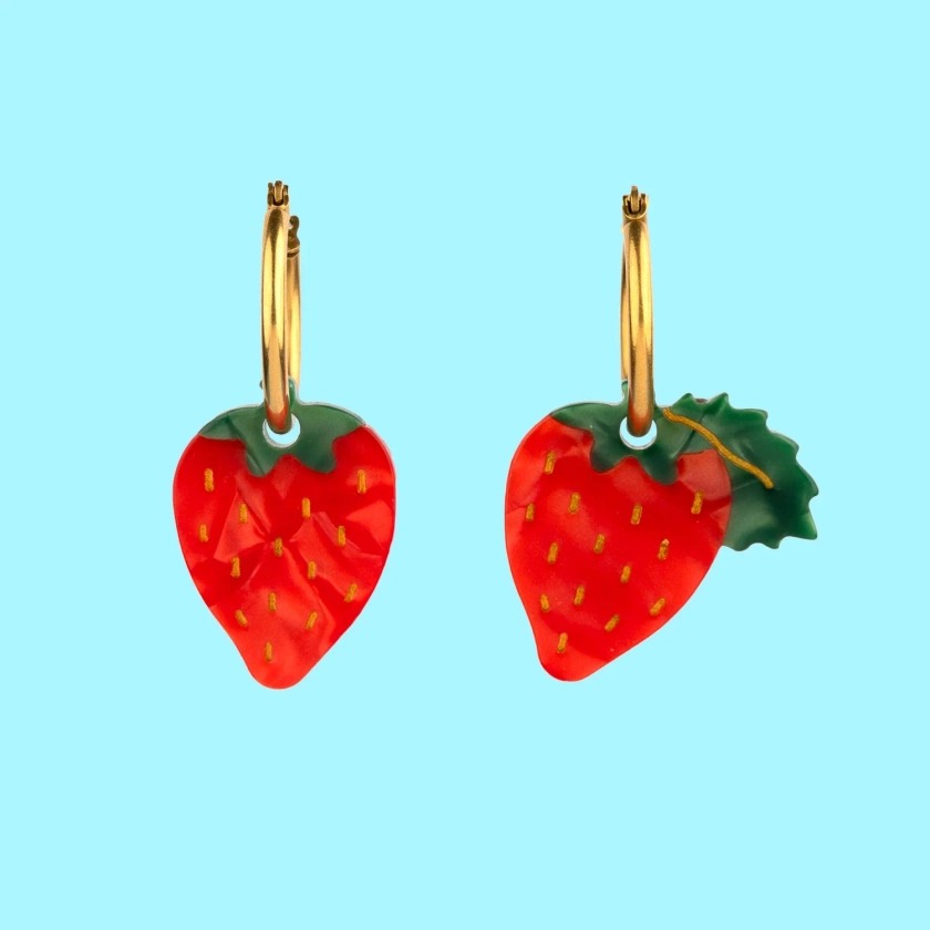 Boucles d'oreilles Fraise