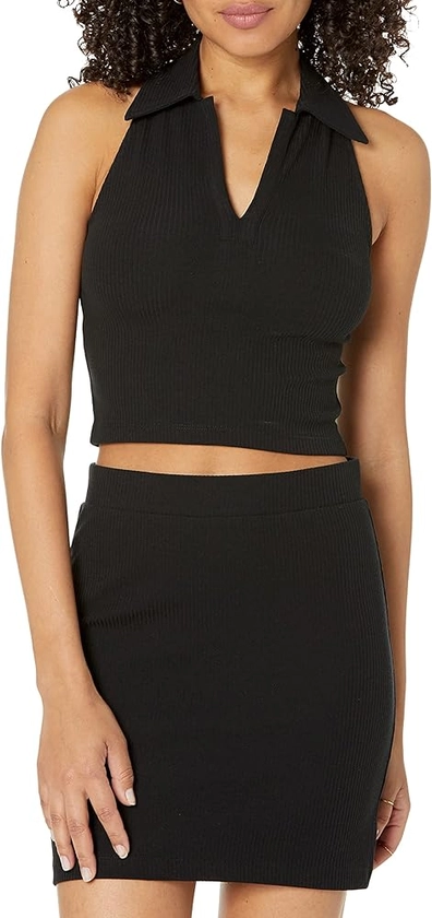 The Drop Women's Black Halter Polo Cropped Top by @paige_desorbo
